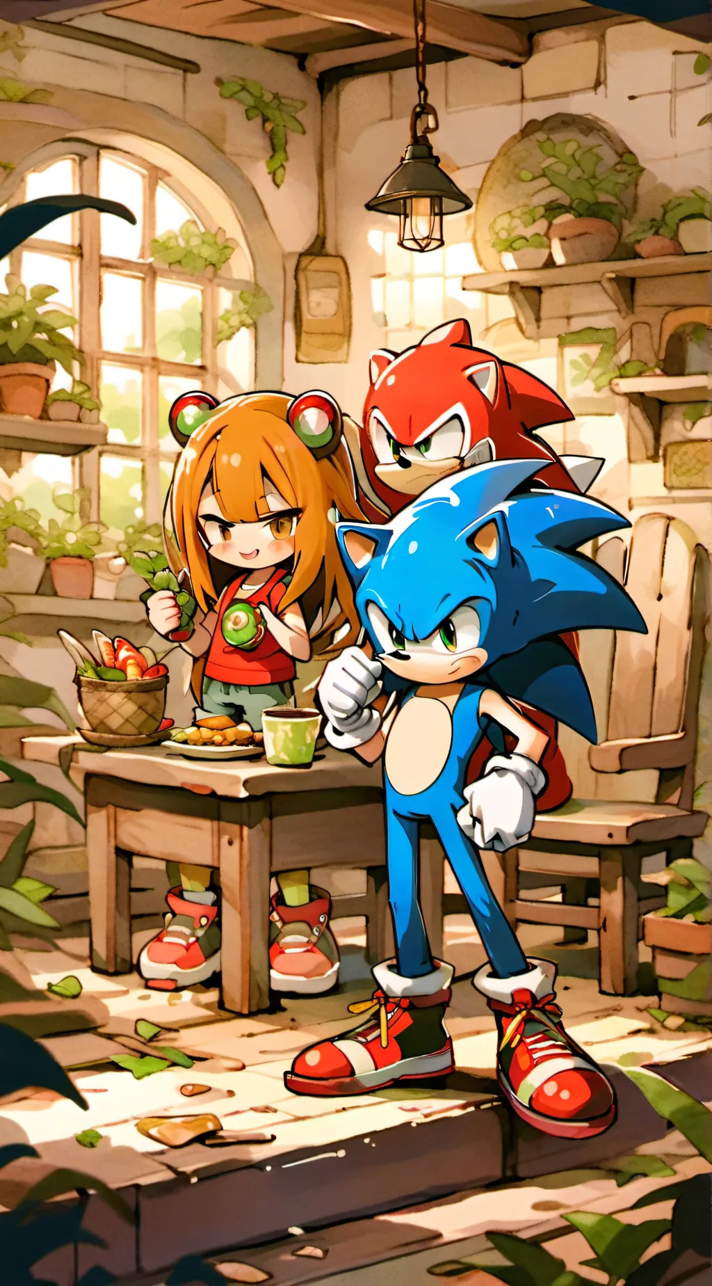 ai character: Sonic,tails and kn background
