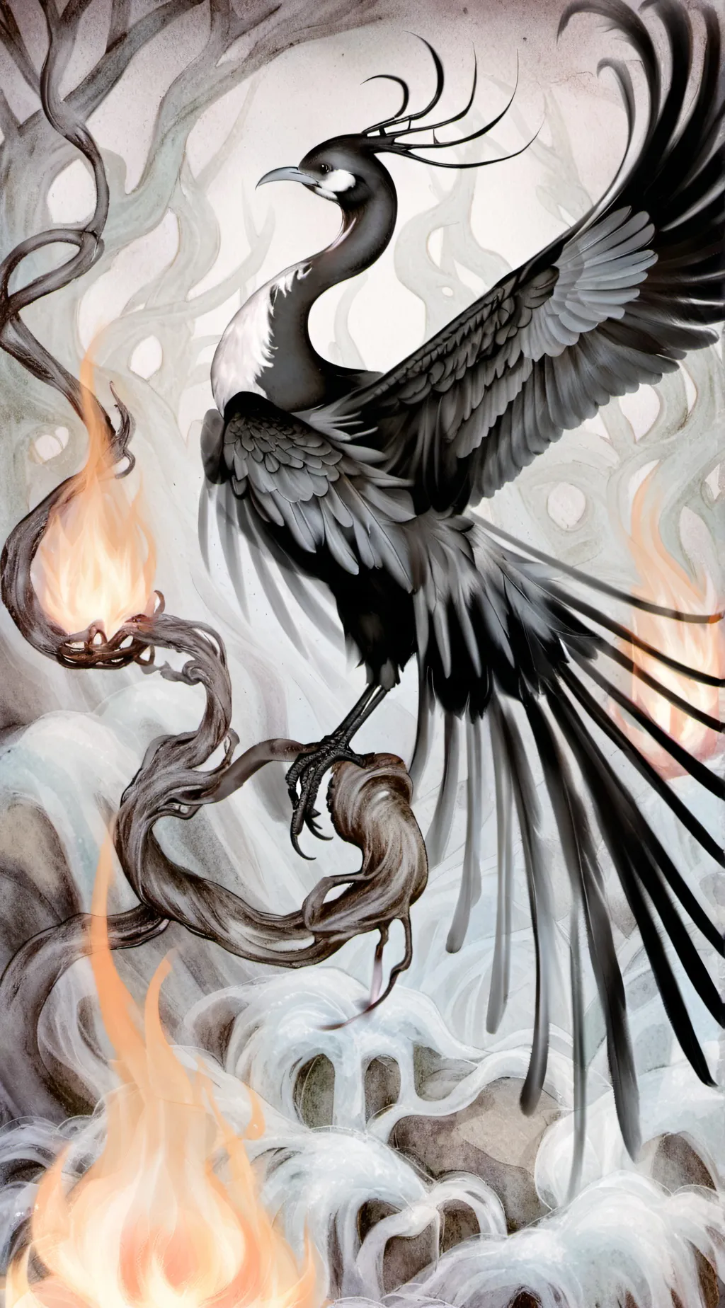 ai character: Darkness phoenix background