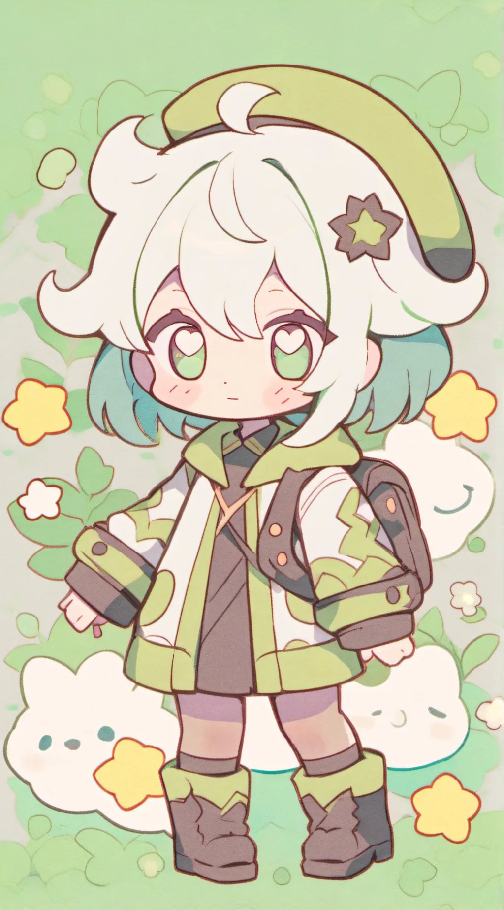 ai character: smiling critters  background