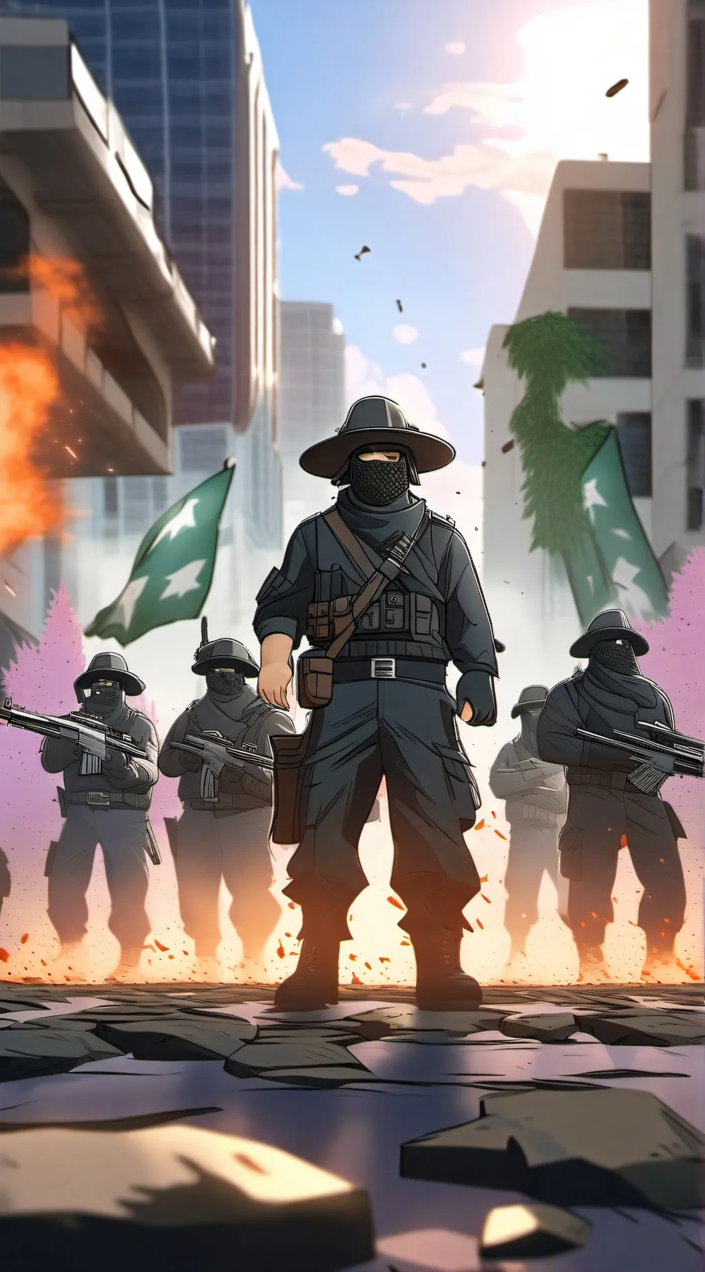 ai character: the battle background
