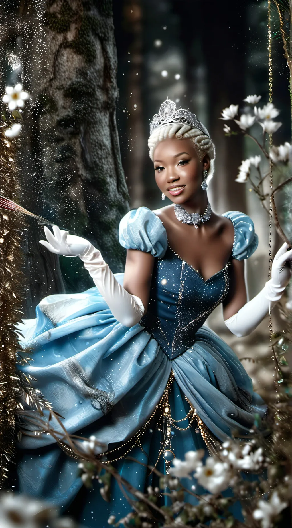 ai character: Cinderella👸🐭👗👠🏰 background