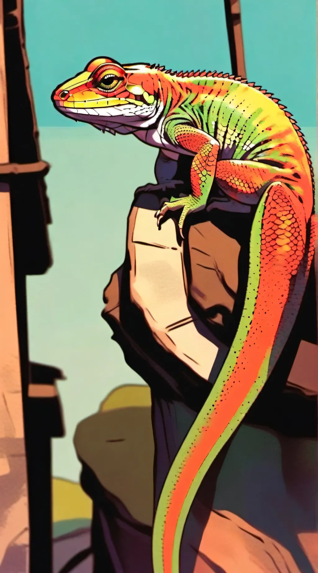 ai character: lizard background