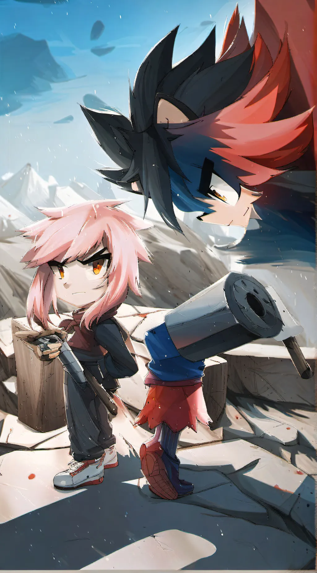 ai character: Amy  and Shadow  background