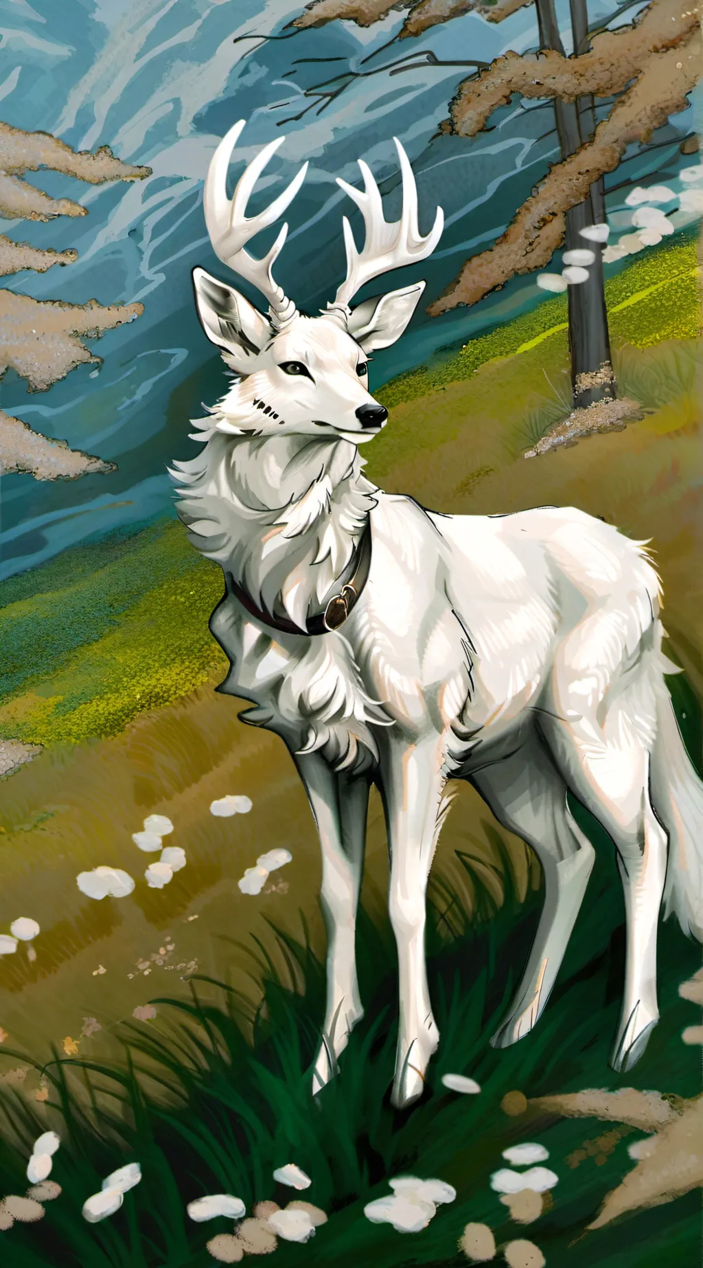 ai character: Deer-fox  background