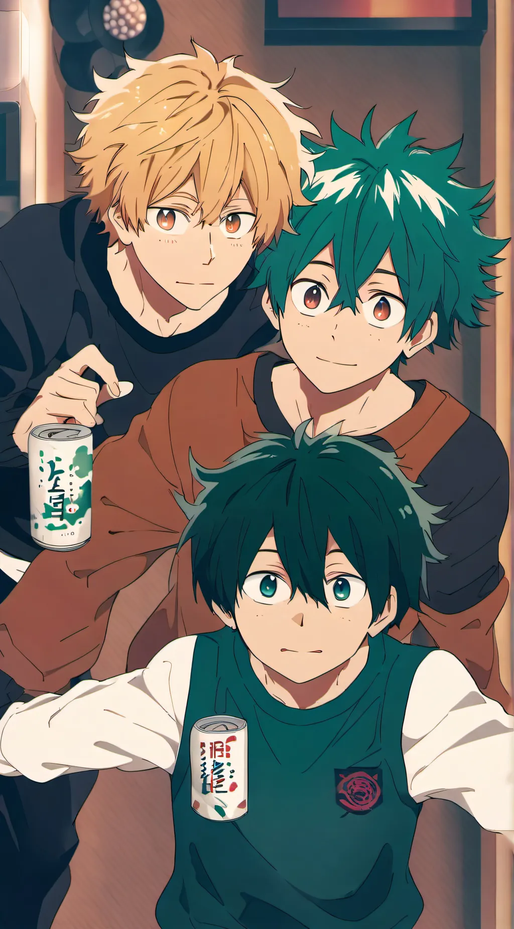 ai character: Bakugo and Deku background