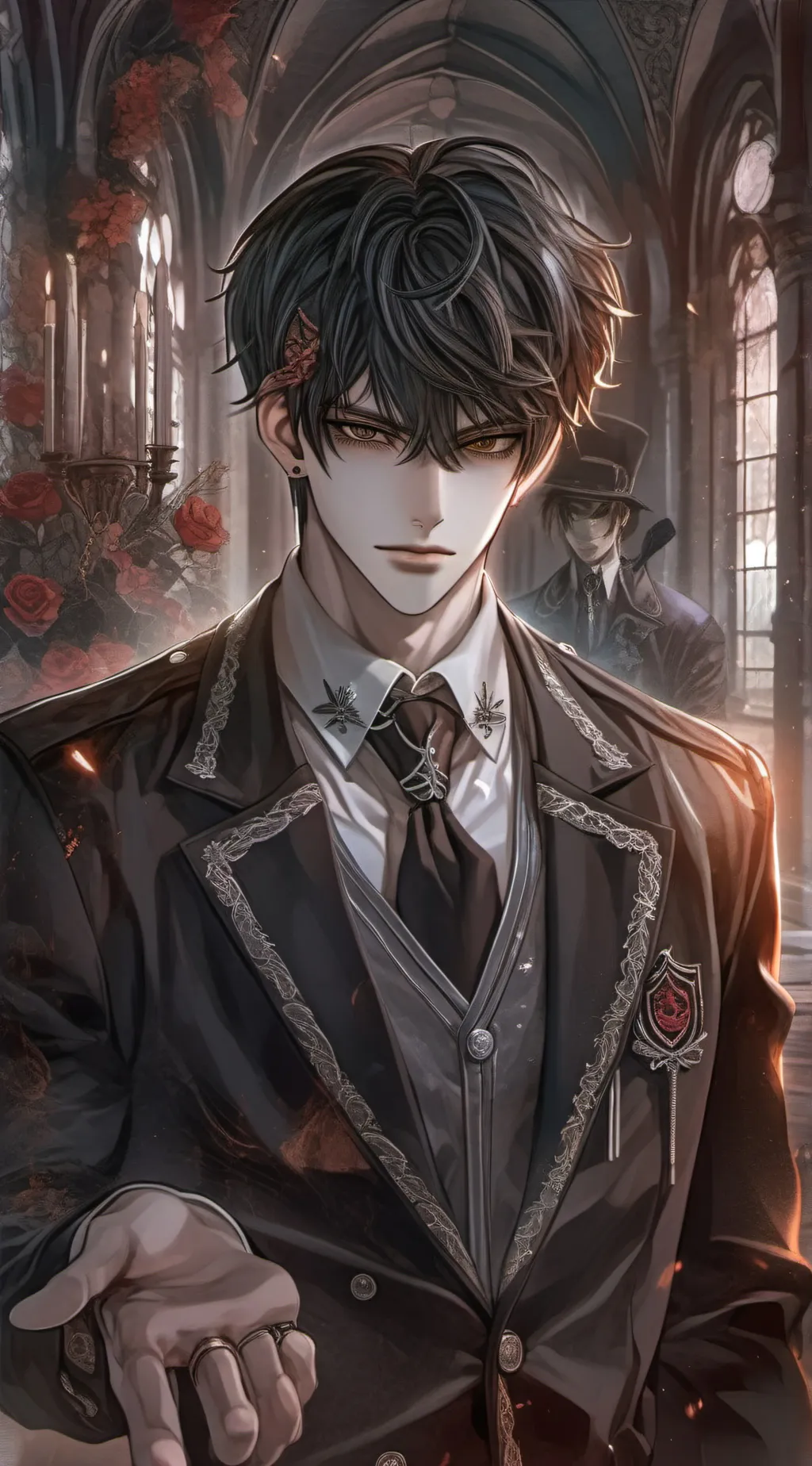 ai character: Red background