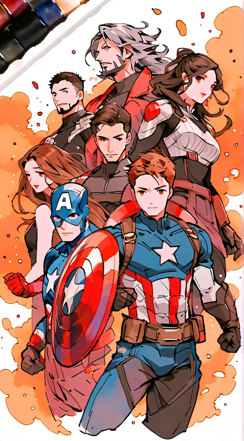 ai character: Avengers  background