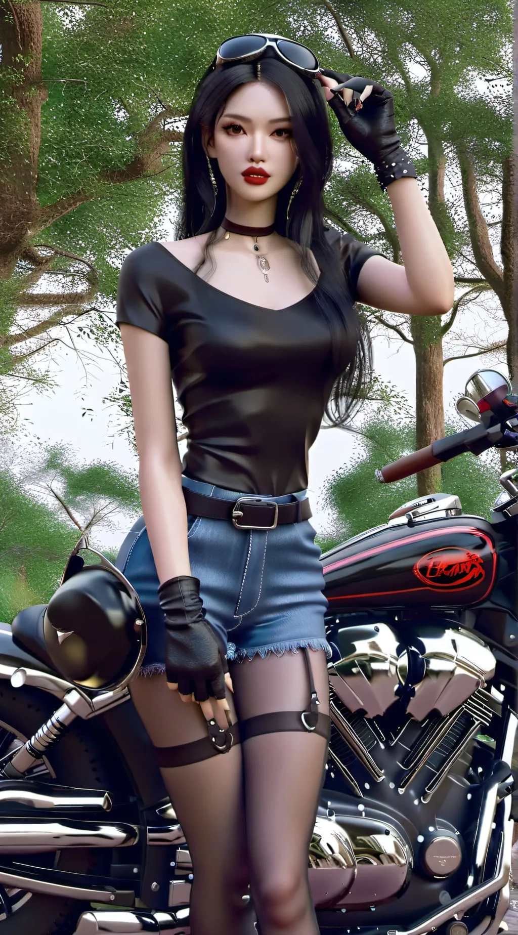 ai character: Mina Meia  background