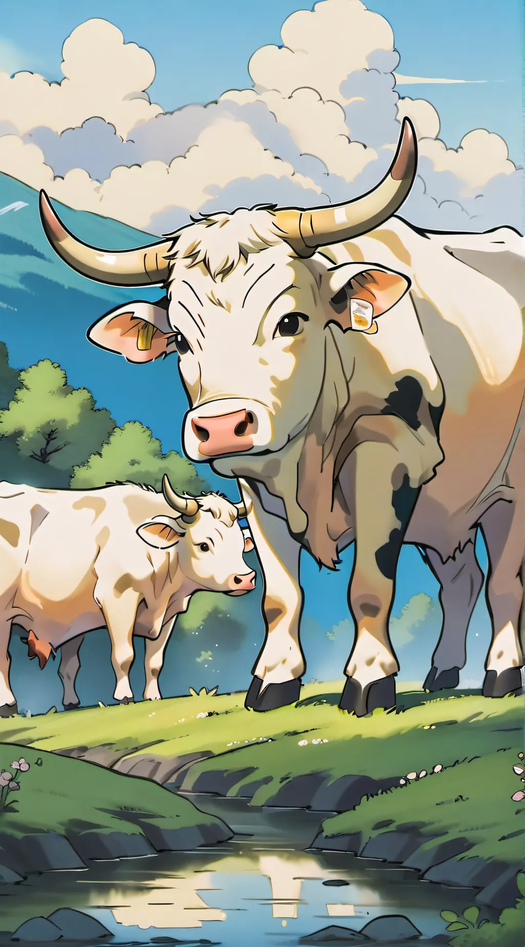 ai character: Cow background