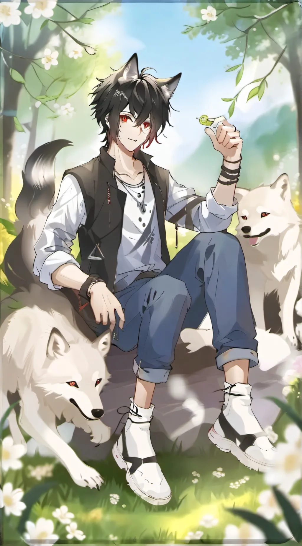 ai character: Luka wolf background