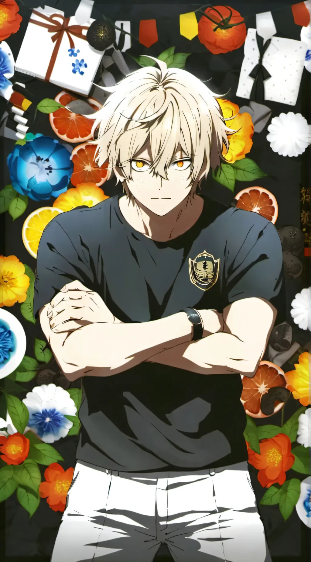 ai character: Bakugo libary  background