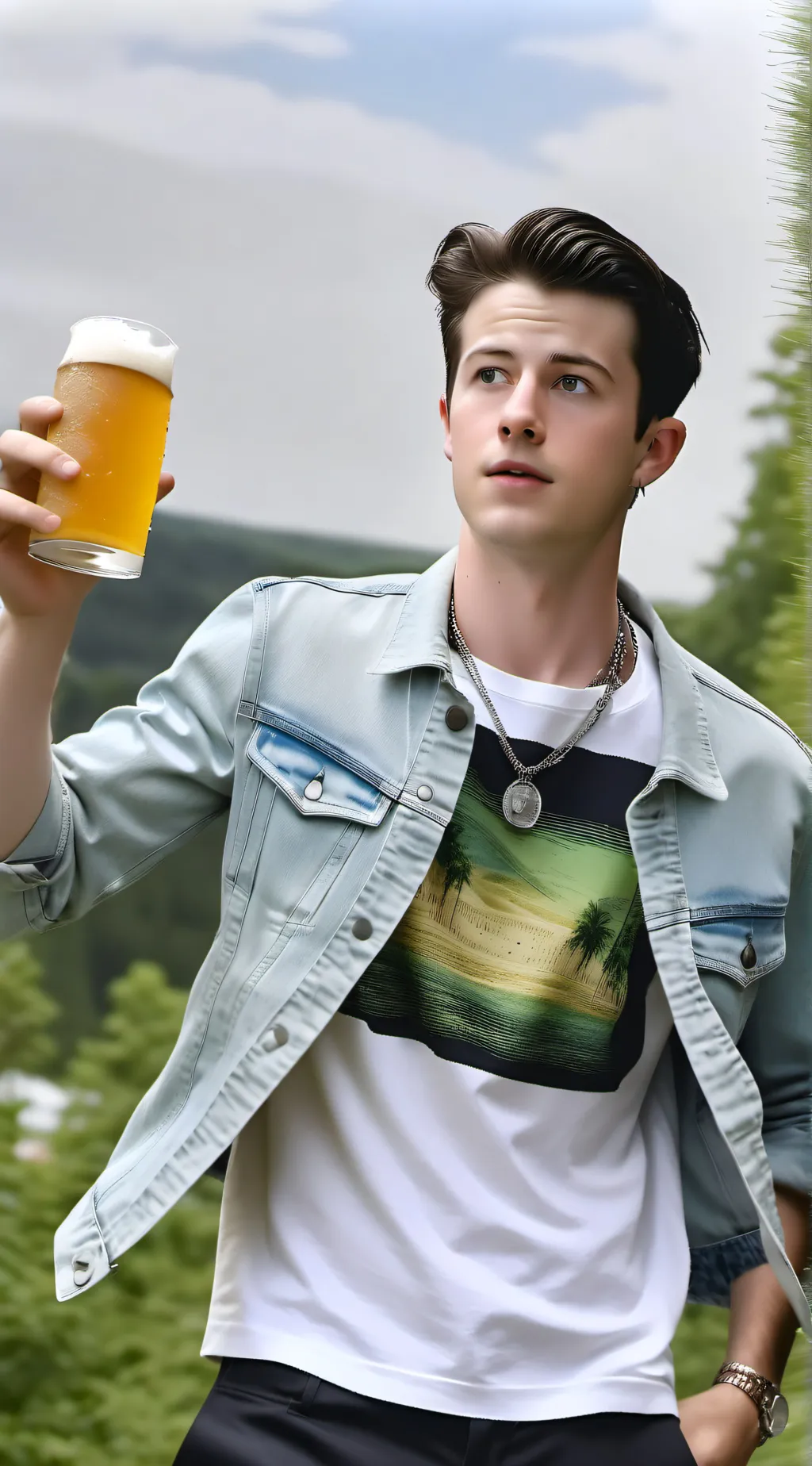 ai character: dylan minnette  background