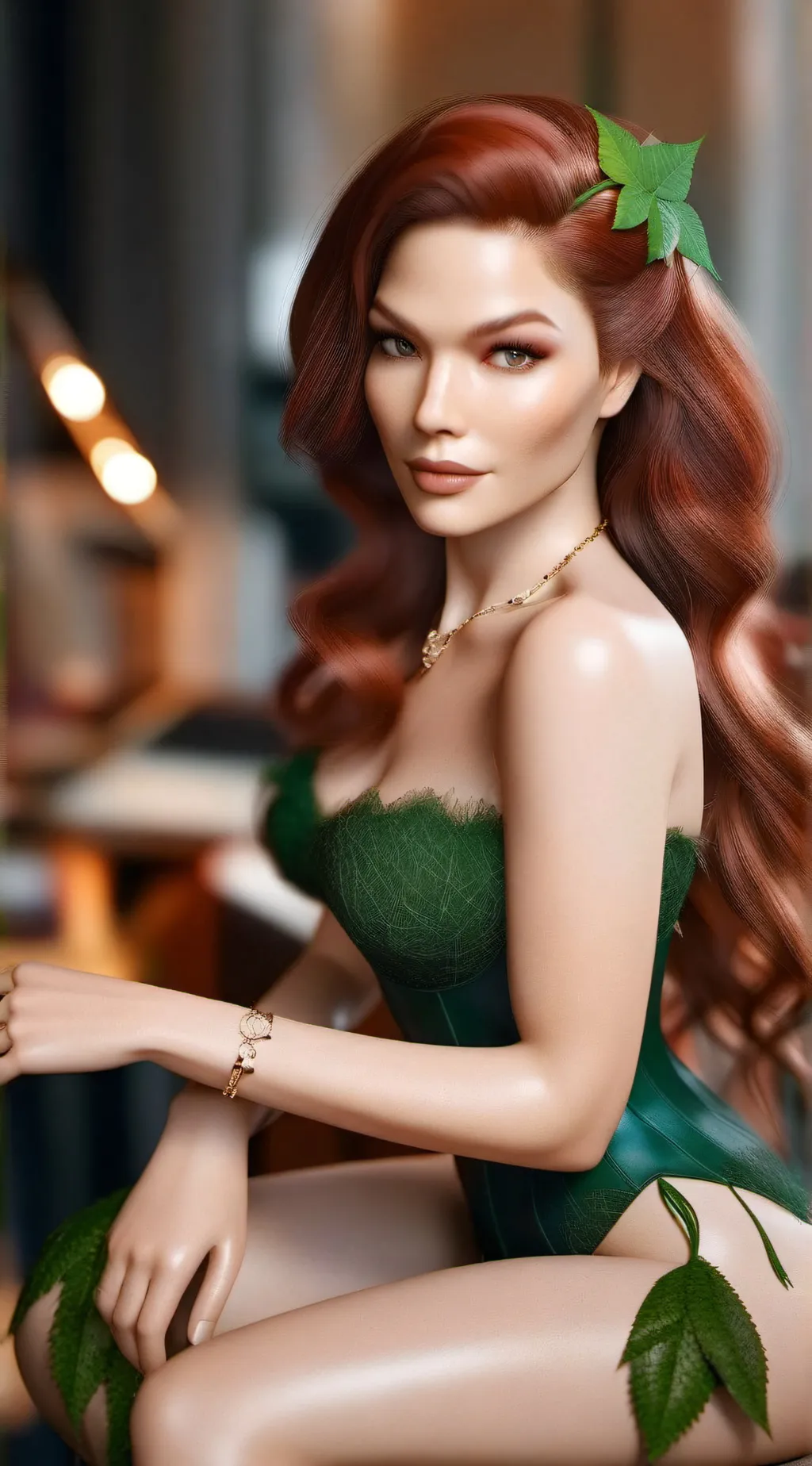 ai character: Pam isley background