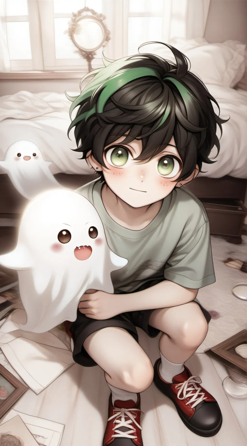 ai character: Ghost Deku background