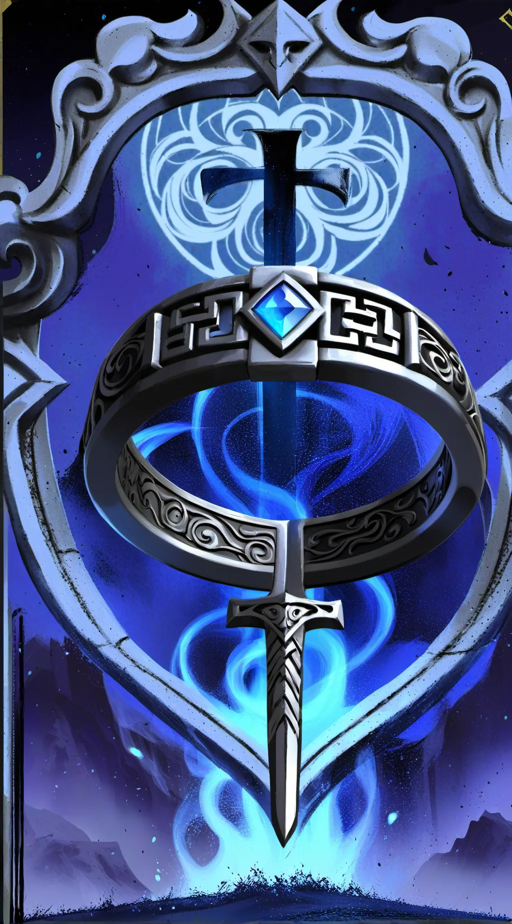 ai character: symbol Ω μ Π π background