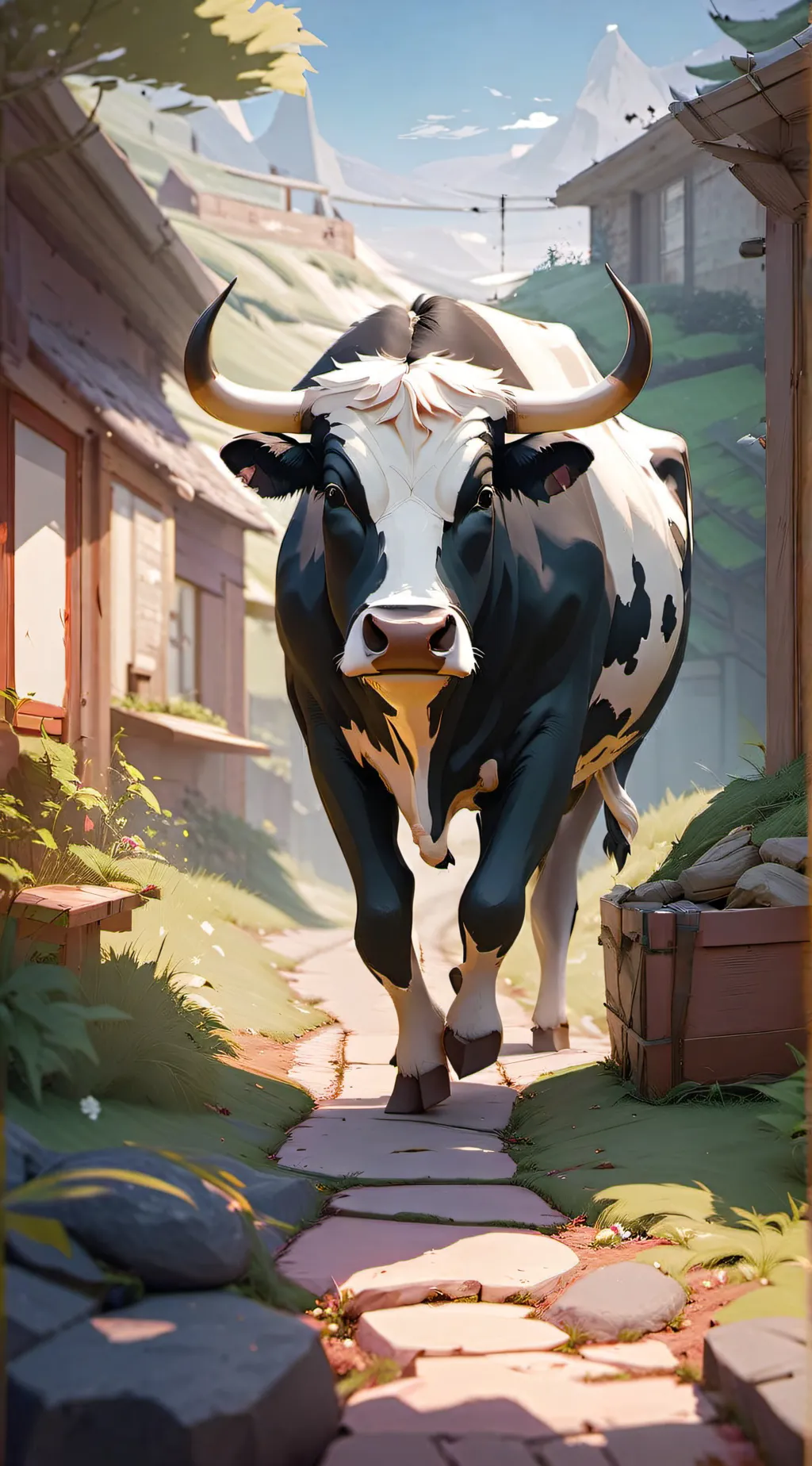ai character: cow background