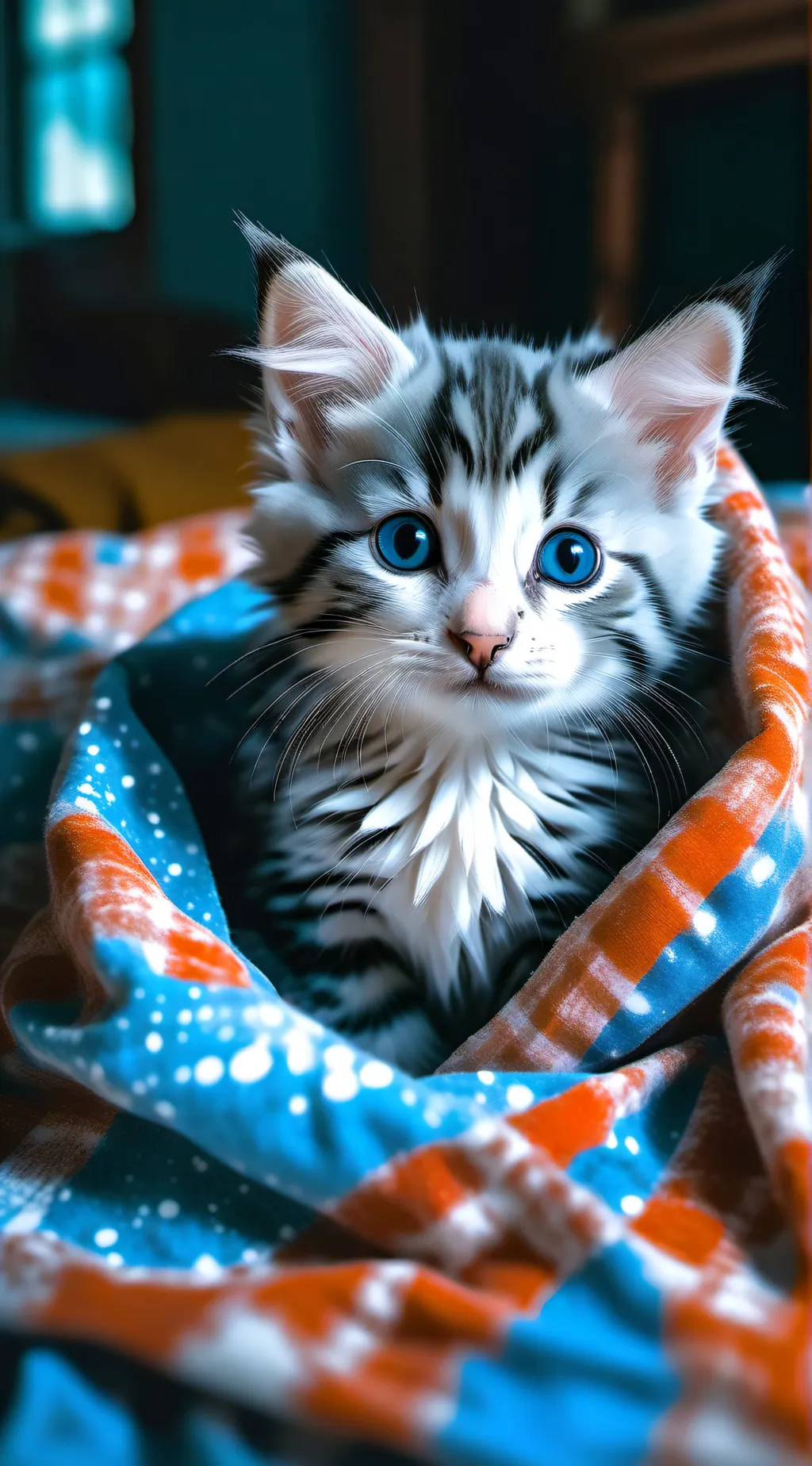 ai character: deaf and blind cat background