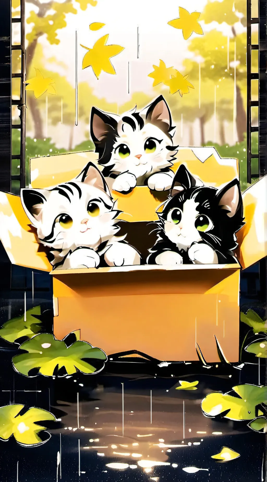 ai character: cute kittens nnnnn background