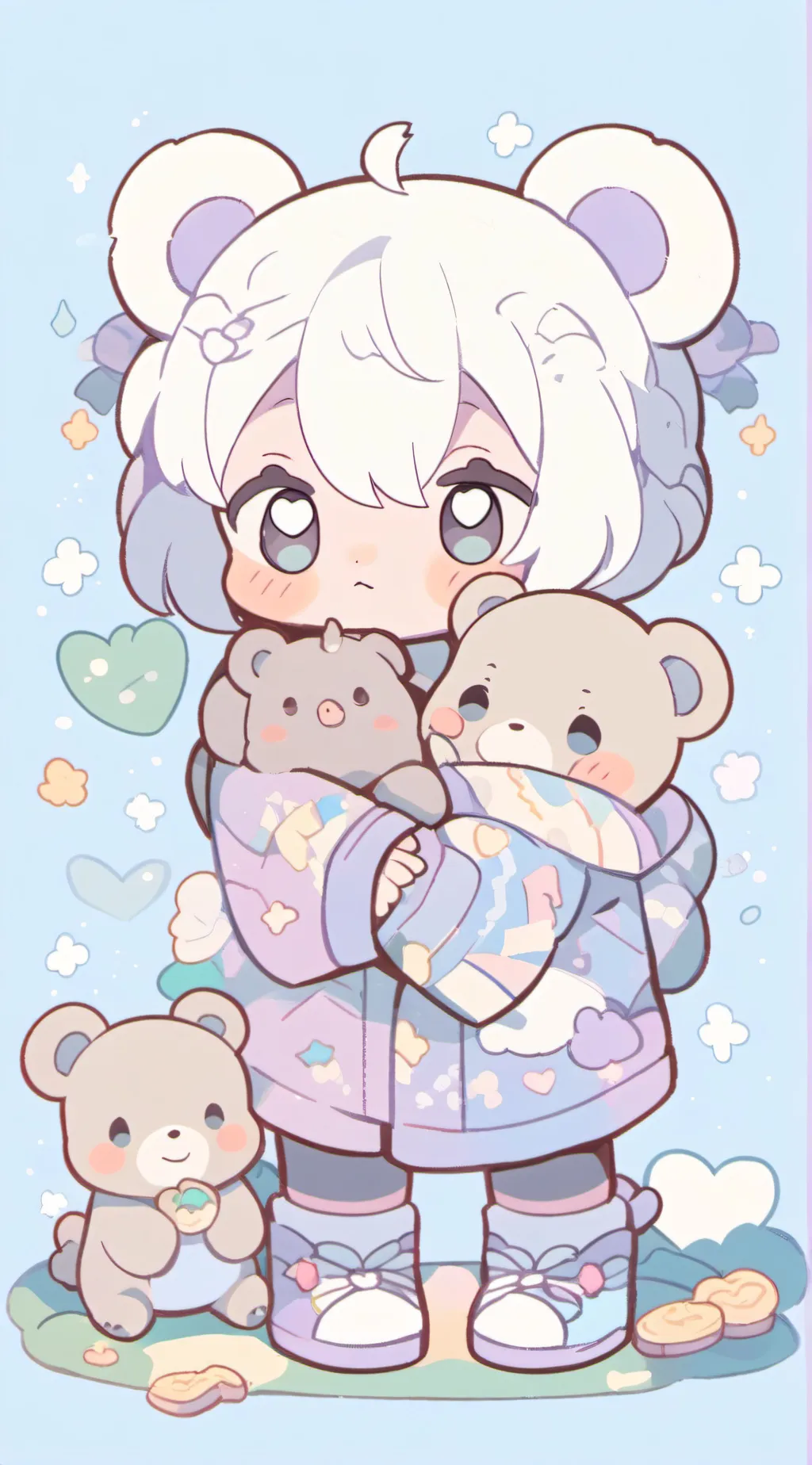 ai character: smiling critters  background