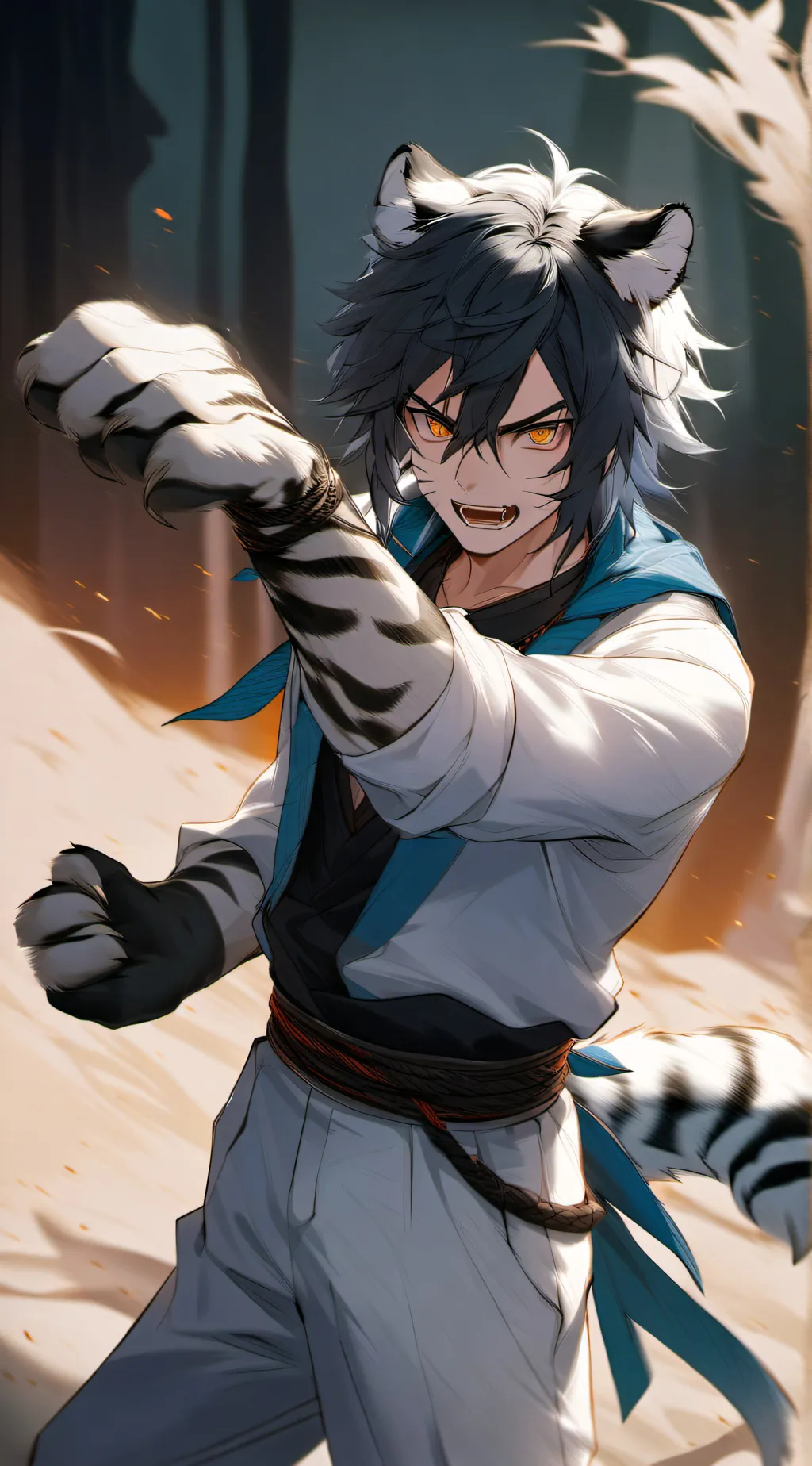 ai character: The White Tiger background