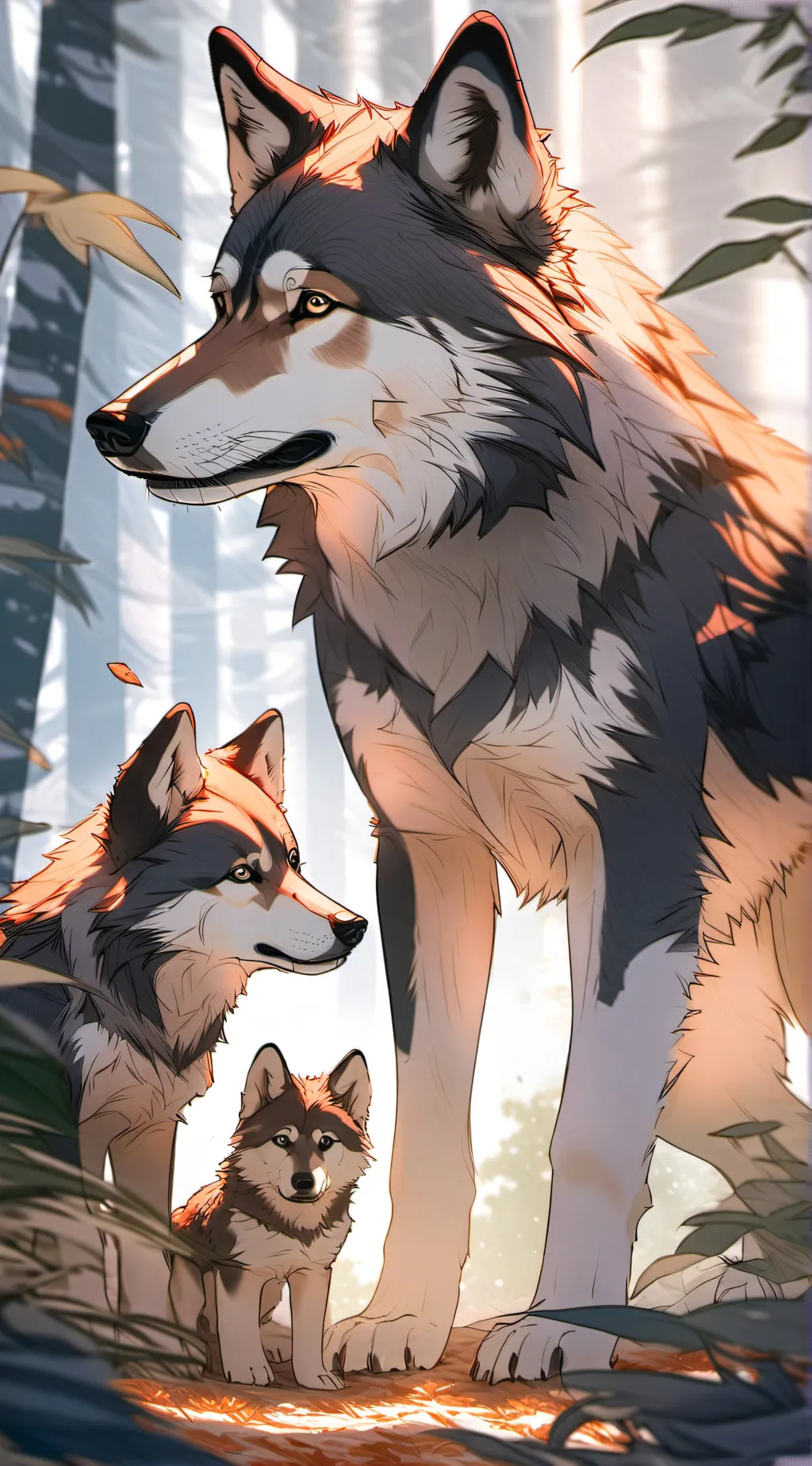 ai character: two pups  background