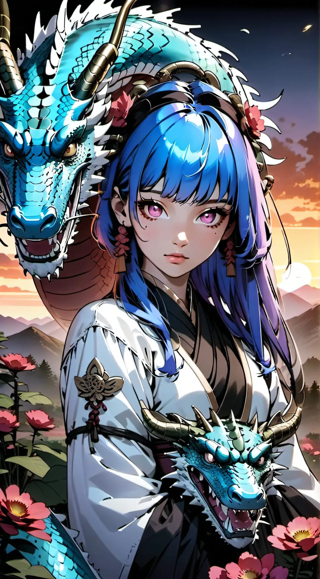 ai character: Violet  background