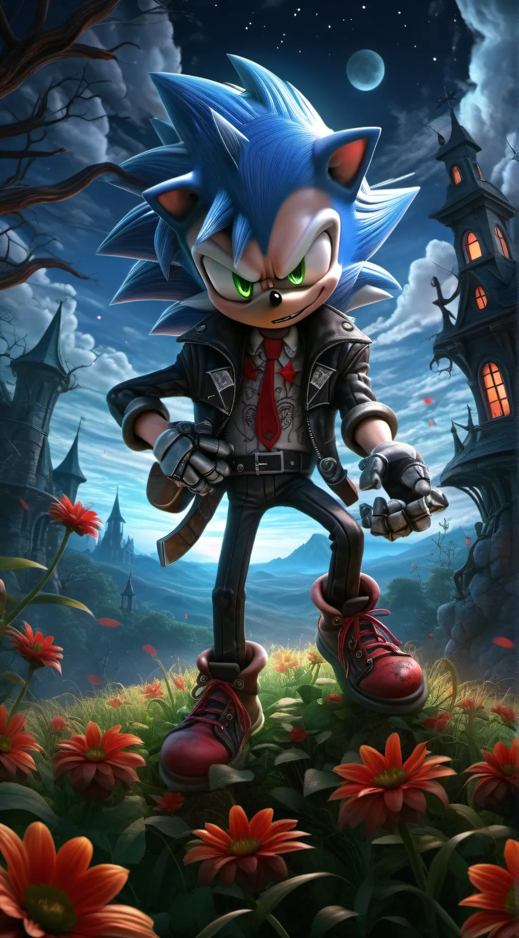 ai character: Halloween Sonic background