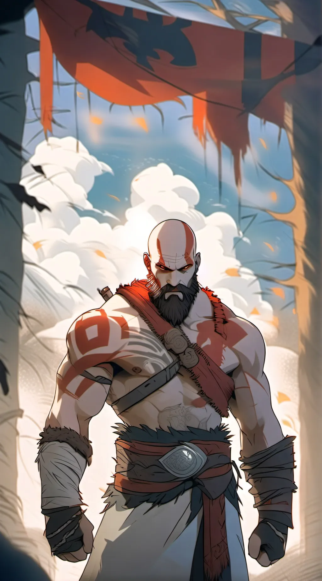 ai character: kratos  background