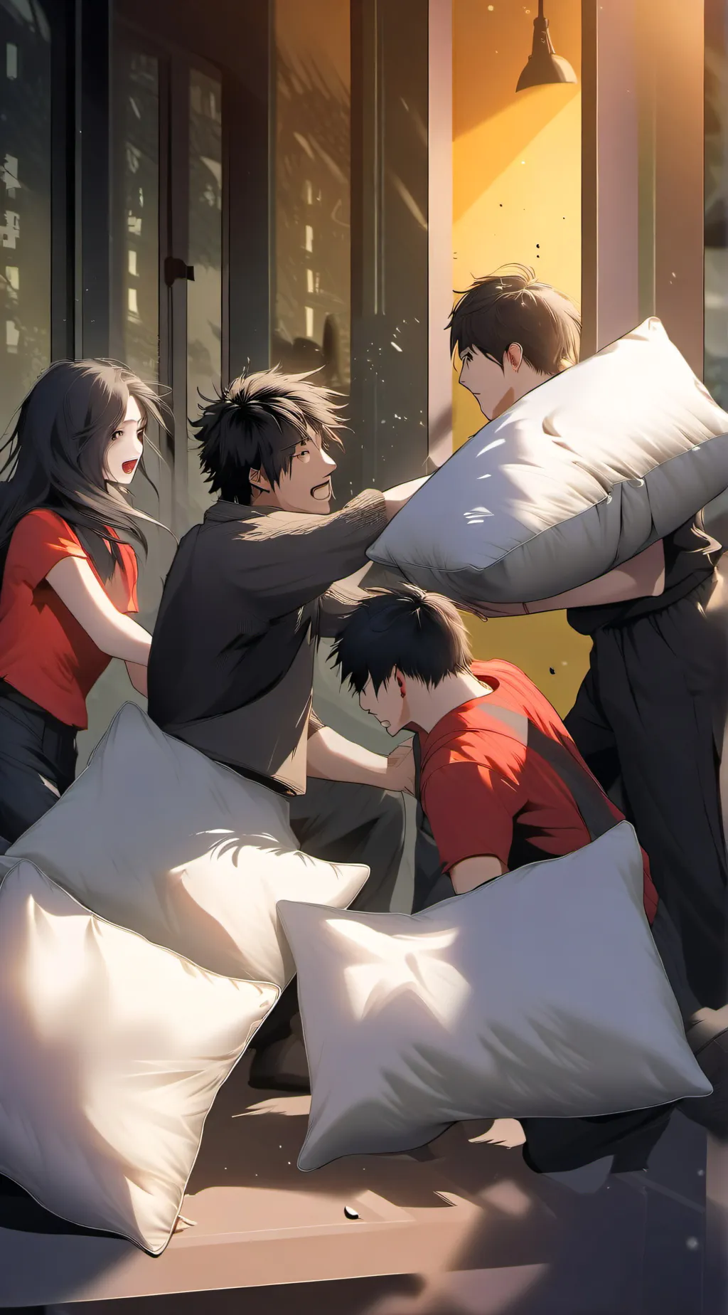 ai character: HP  sleepover background