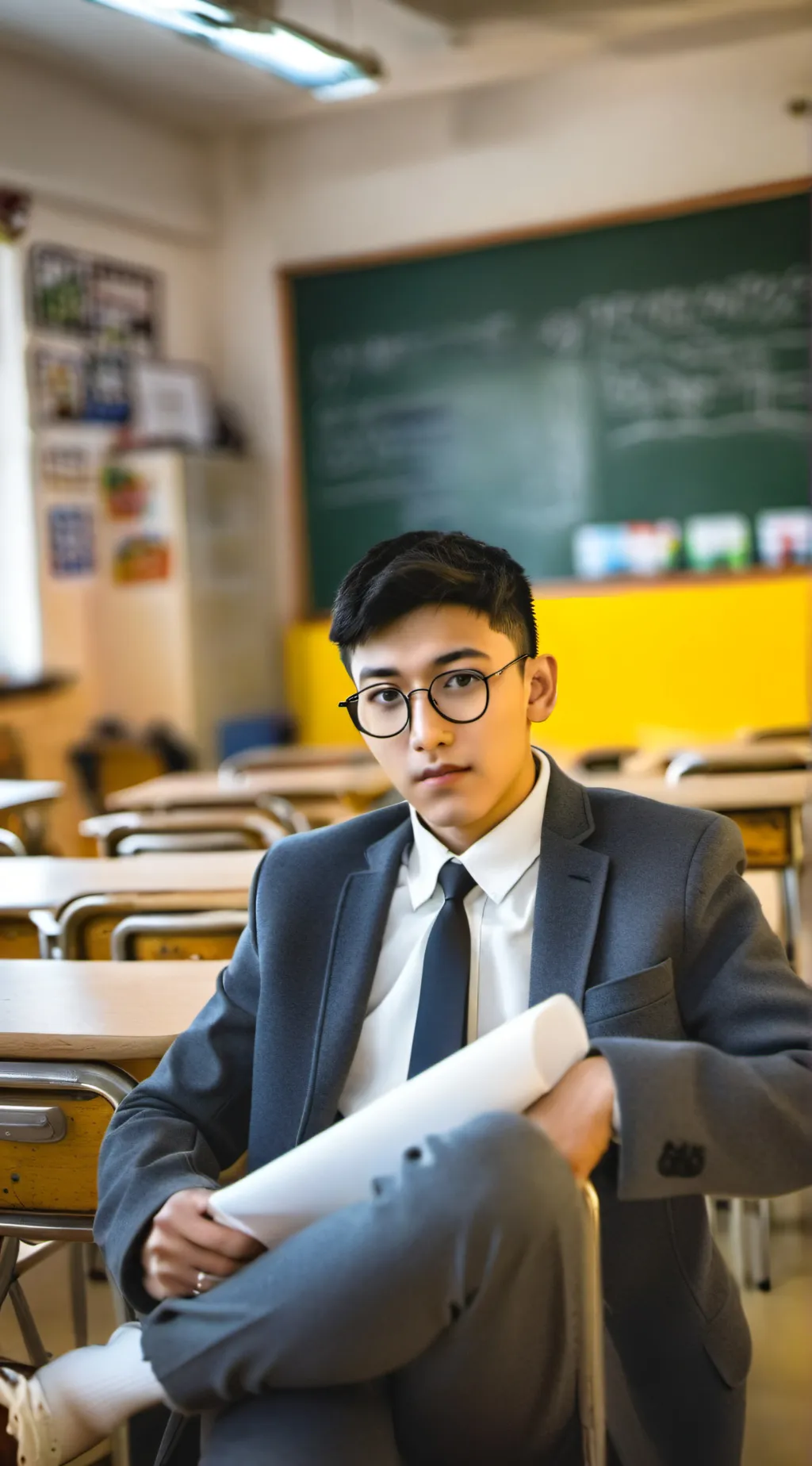 ai character: adam fawaz 4 eyes background