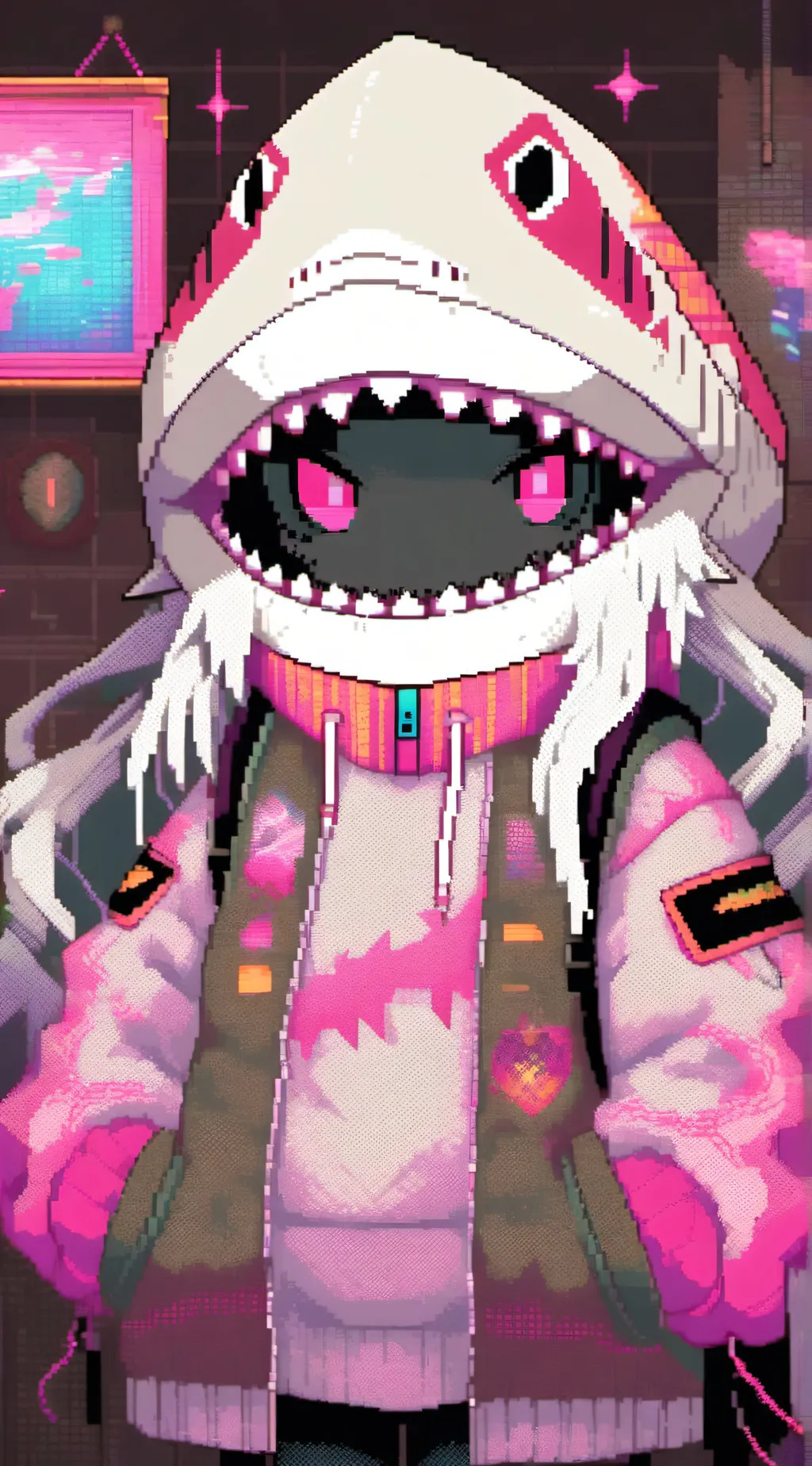 ai character: Shark king sister background