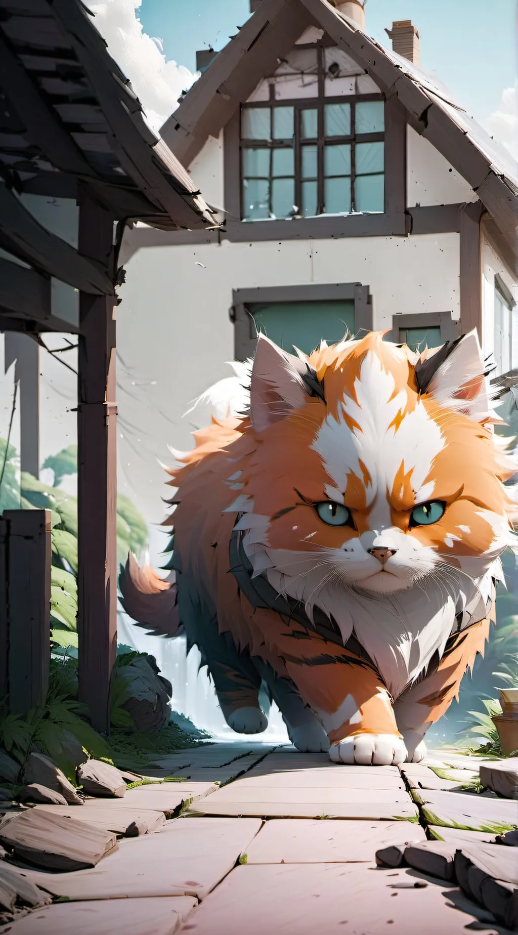 ai character: Giant Angry Cat background