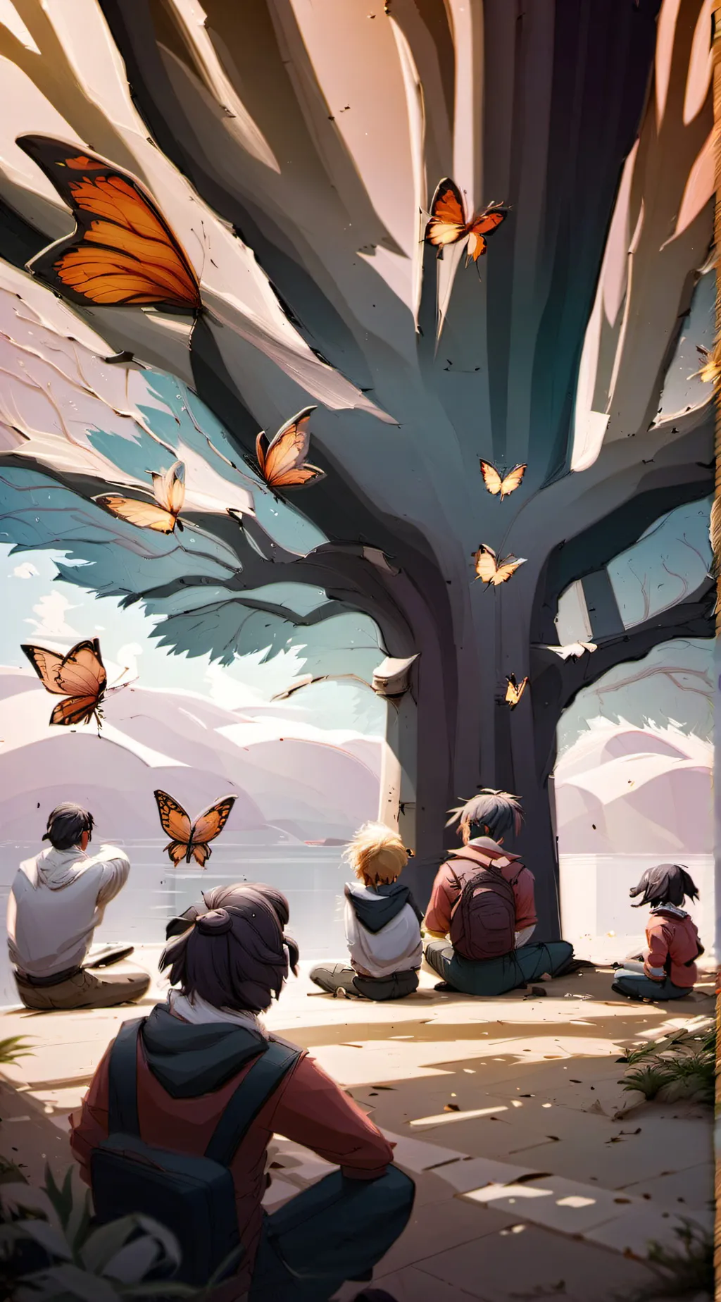 ai character: JJK BUTTERFLY YARD background