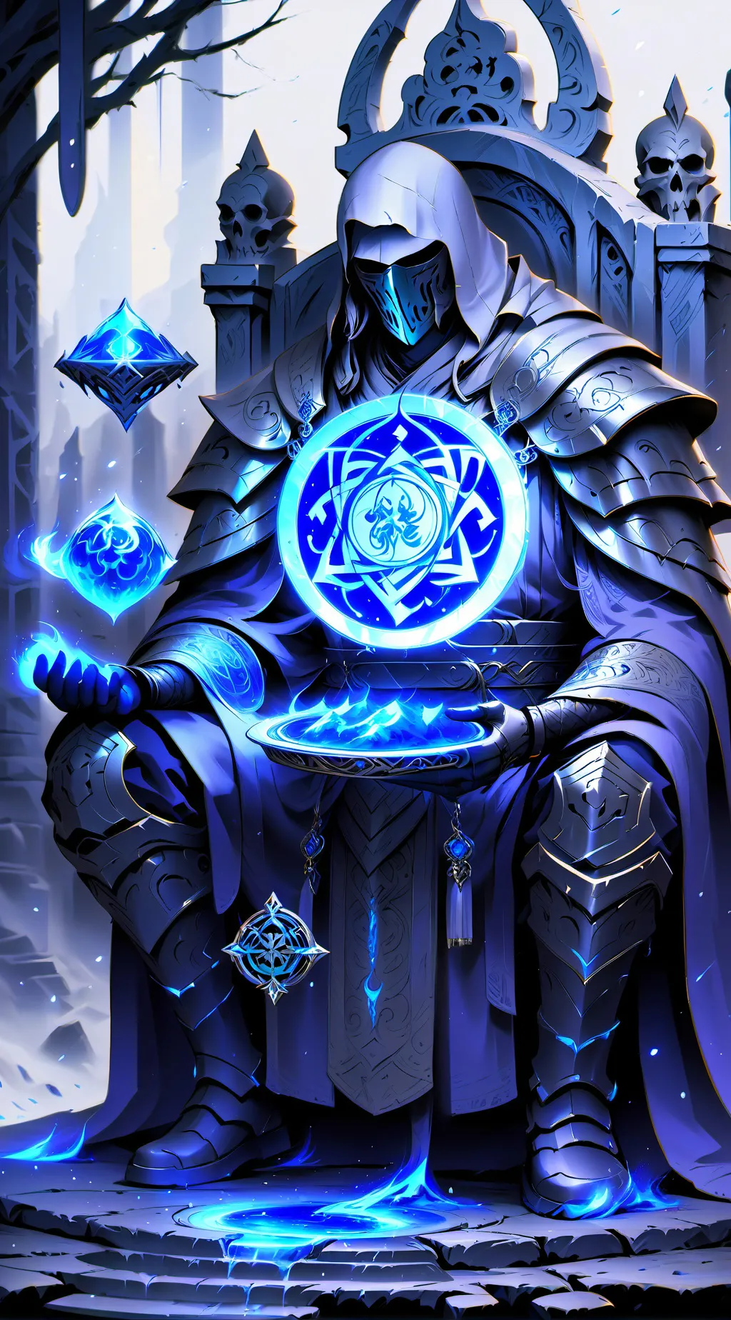 ai character: blue demon  background