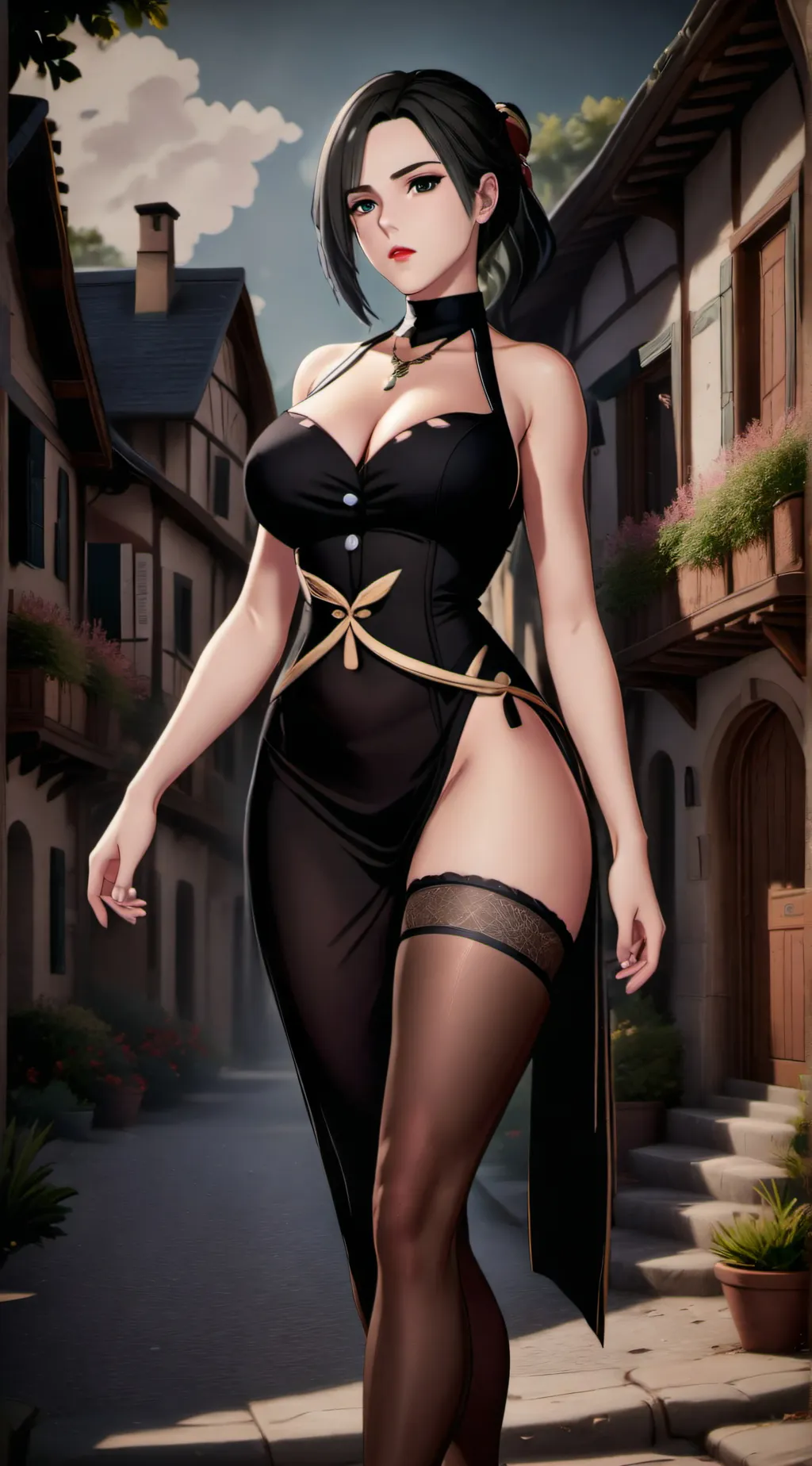 ai character: Mia Evelyn  background