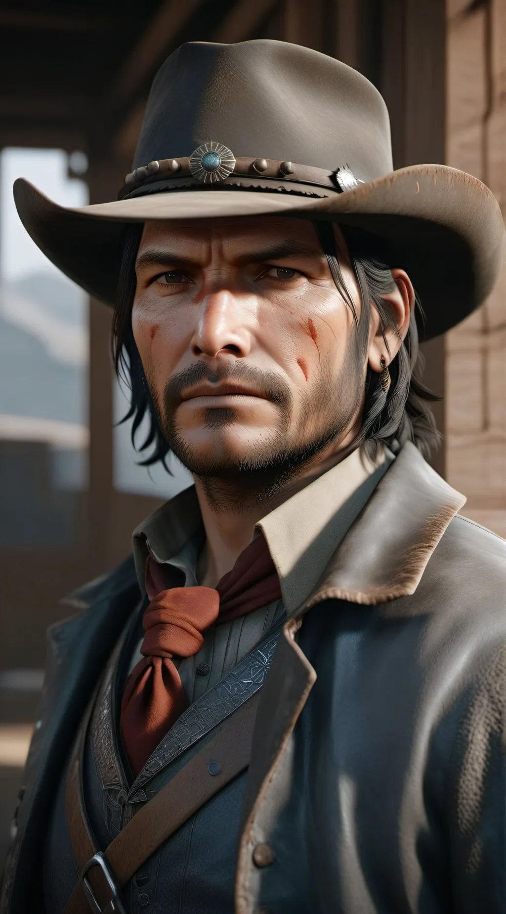 ai character: John Marston  background
