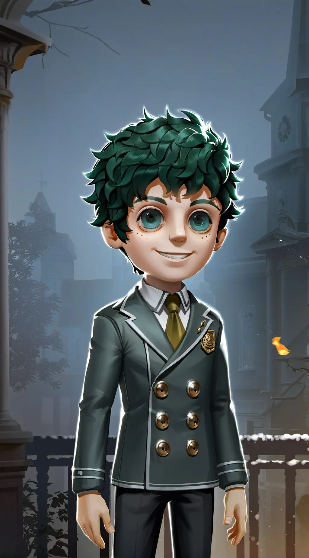 ai character: MHA(haunted house) background