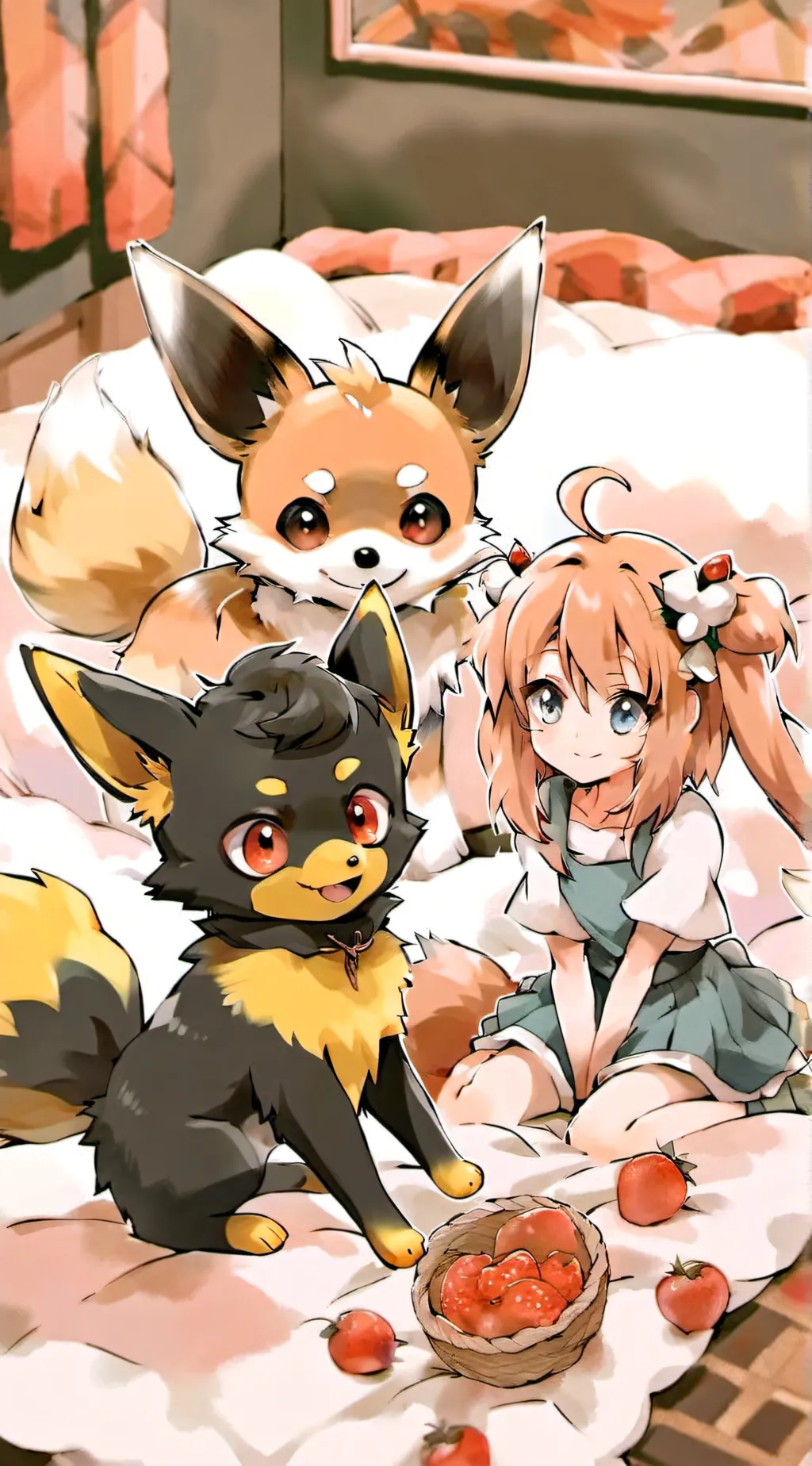 ai character: may and pokemon background