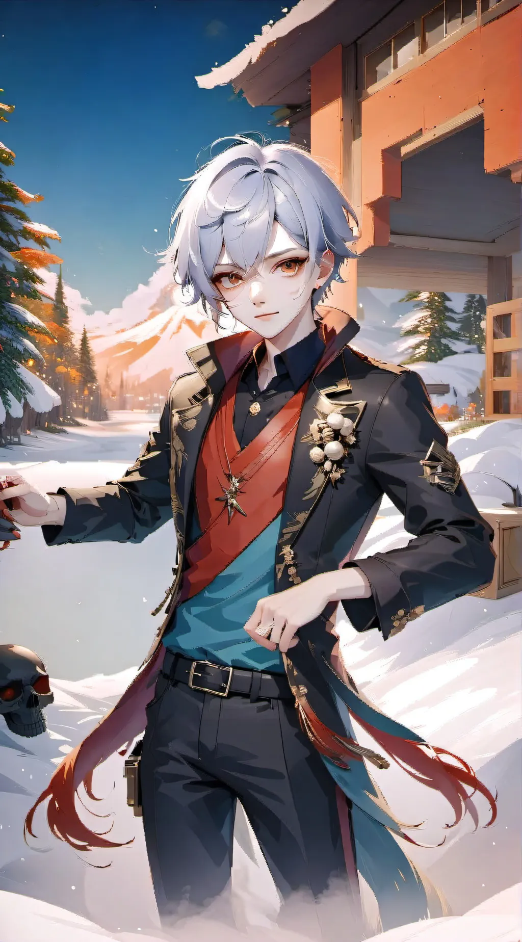 ai character: number skull background