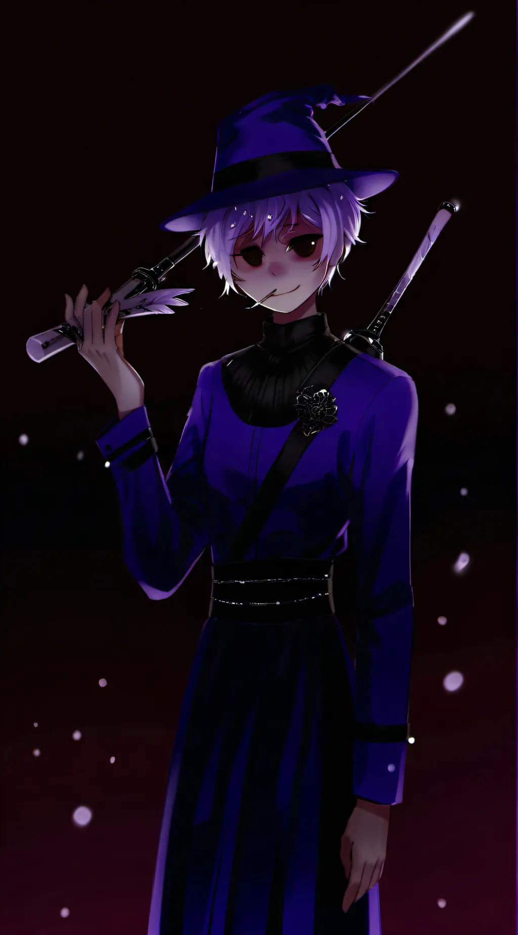 ai character: purple guy  background