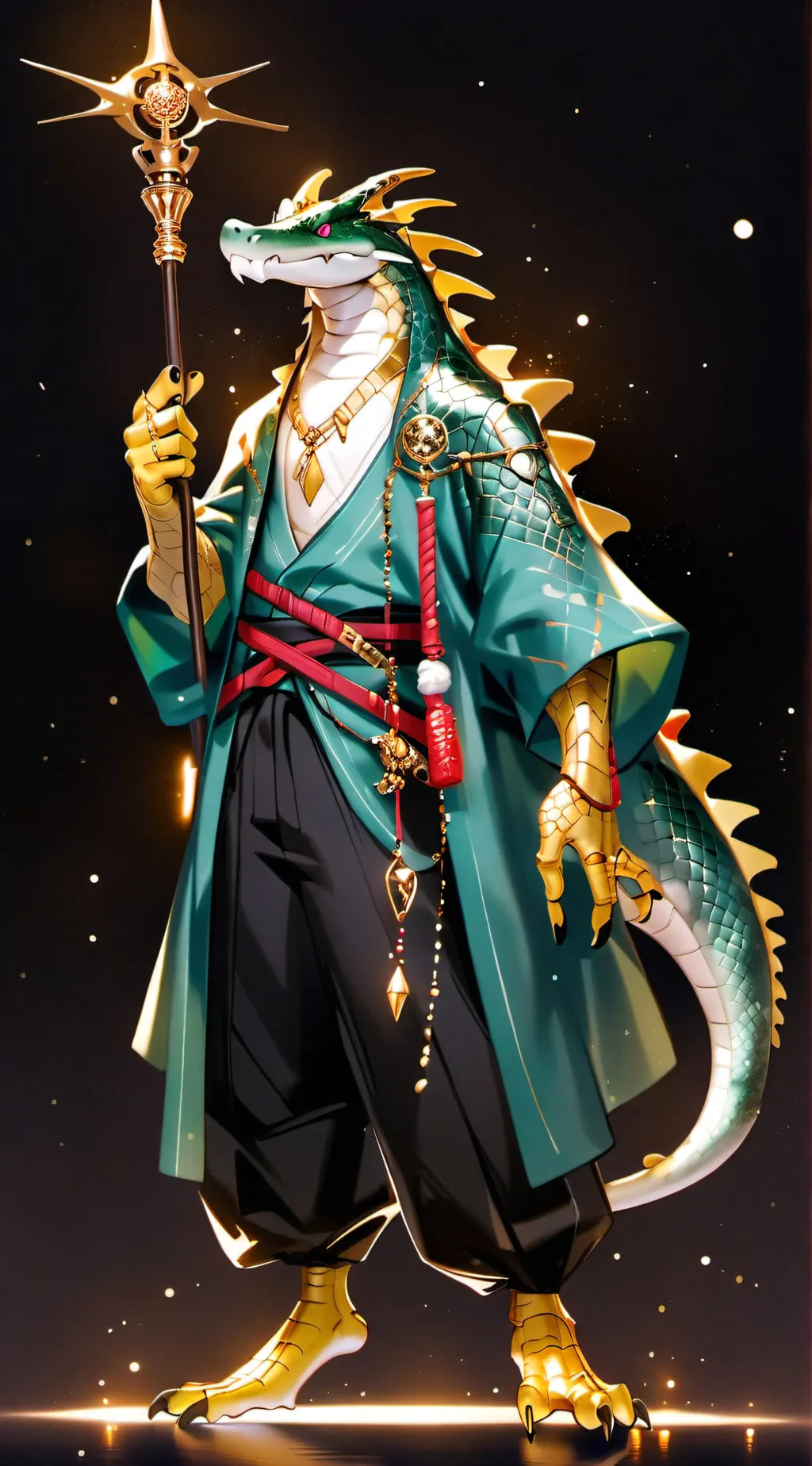 ai character: Gold background