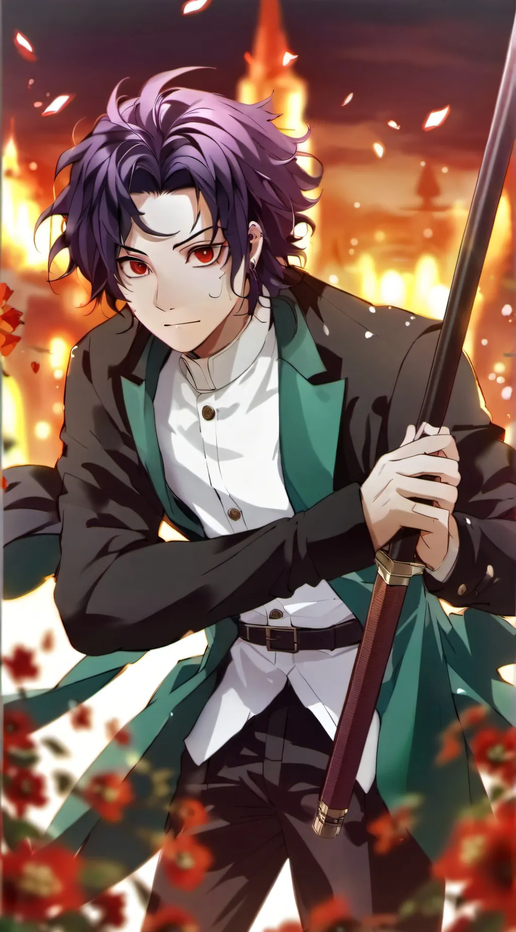 ai character: demon slayer  background