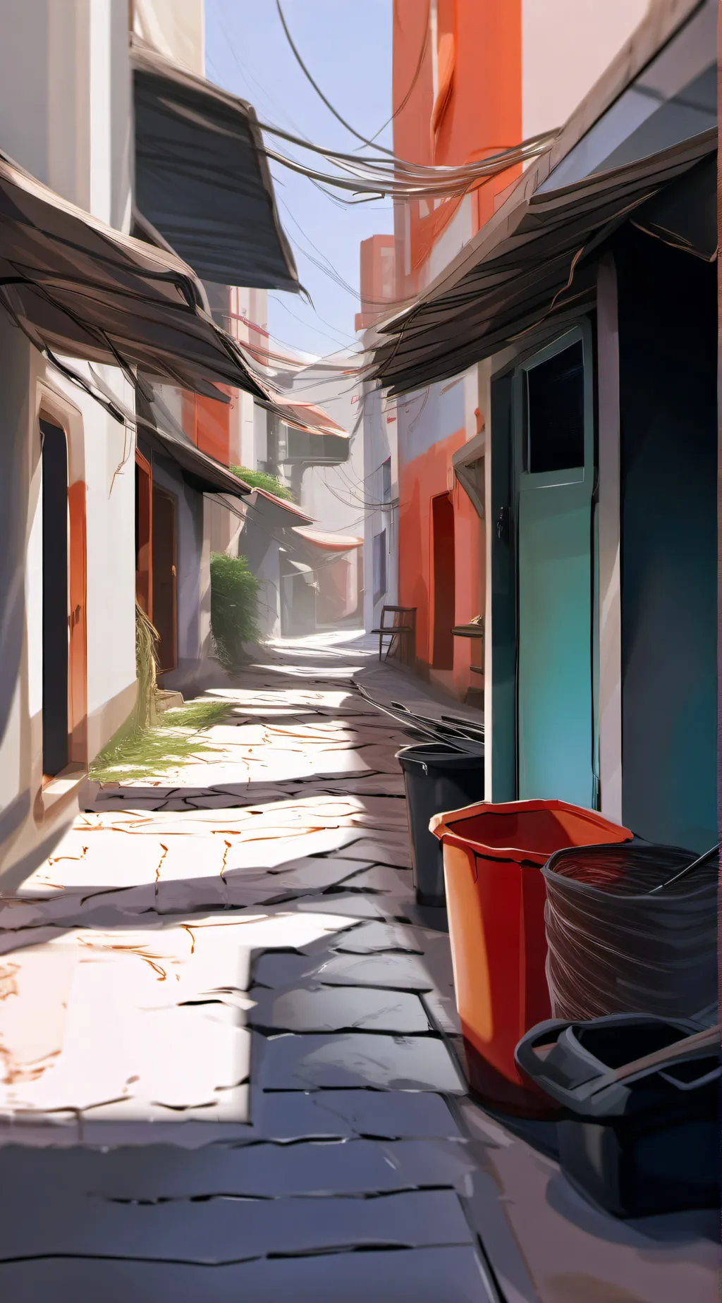 ai character: Ramshackle background