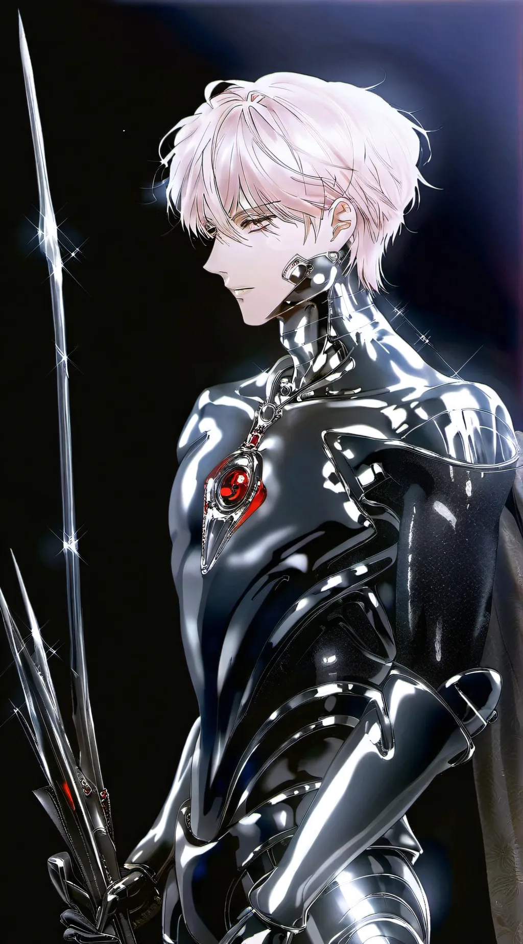 ai character: *sam" cyborg  background