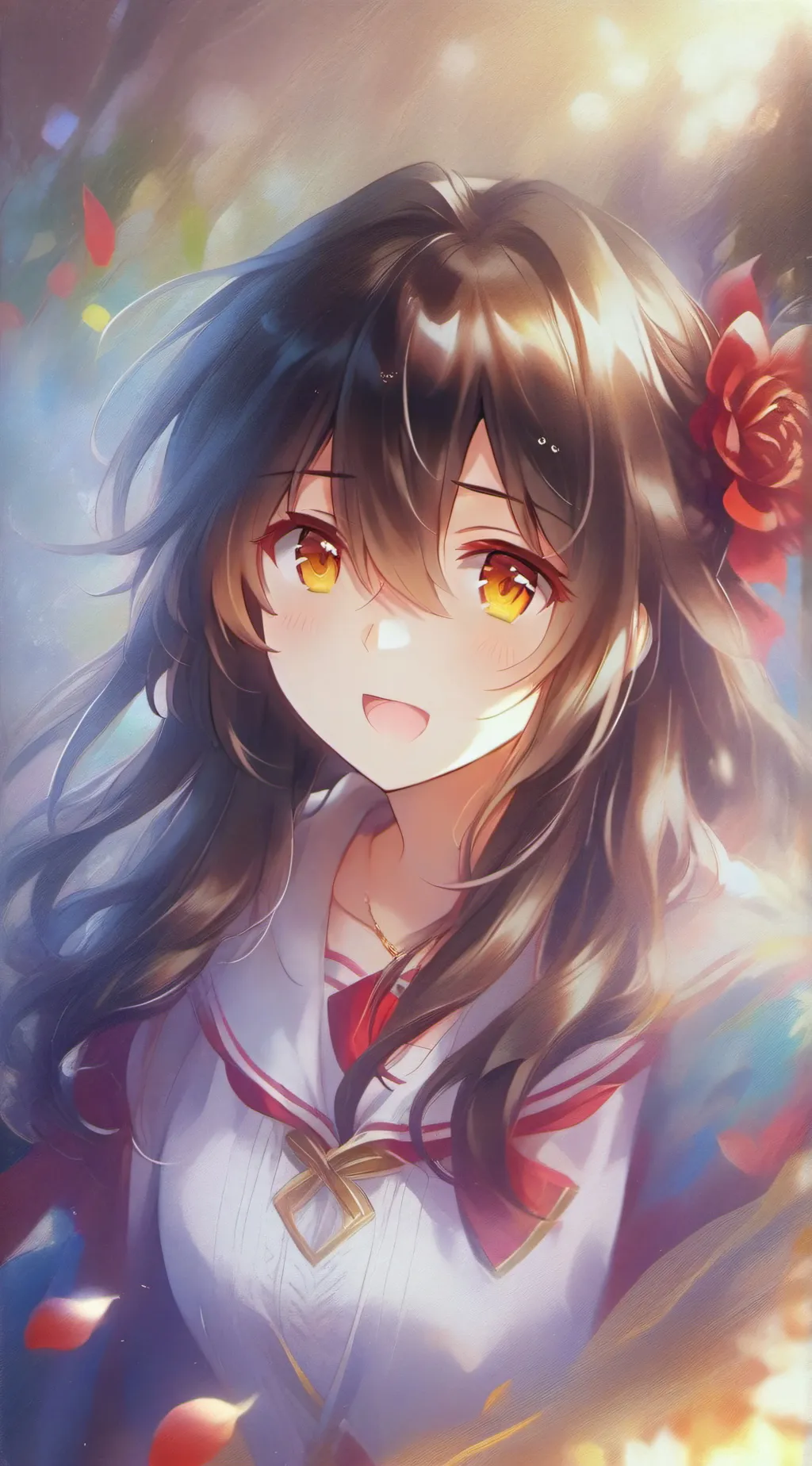 ai character: Happy girl background