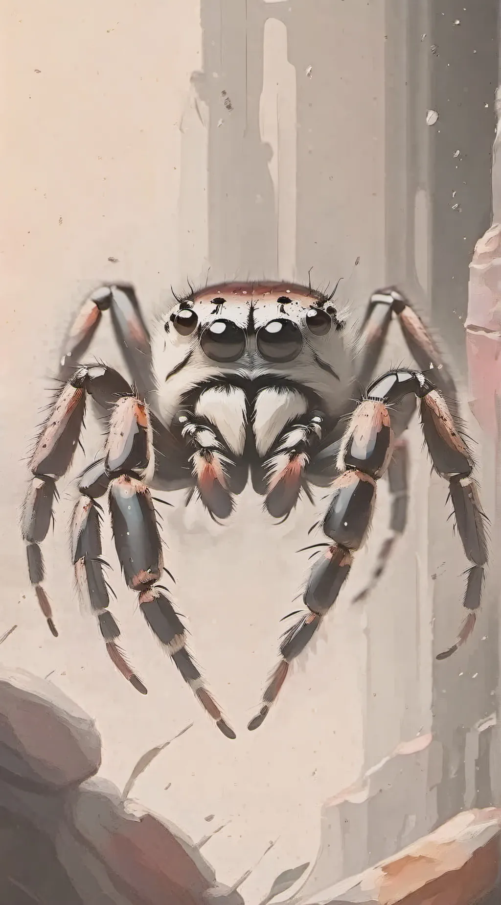 ai character: jumping spider background