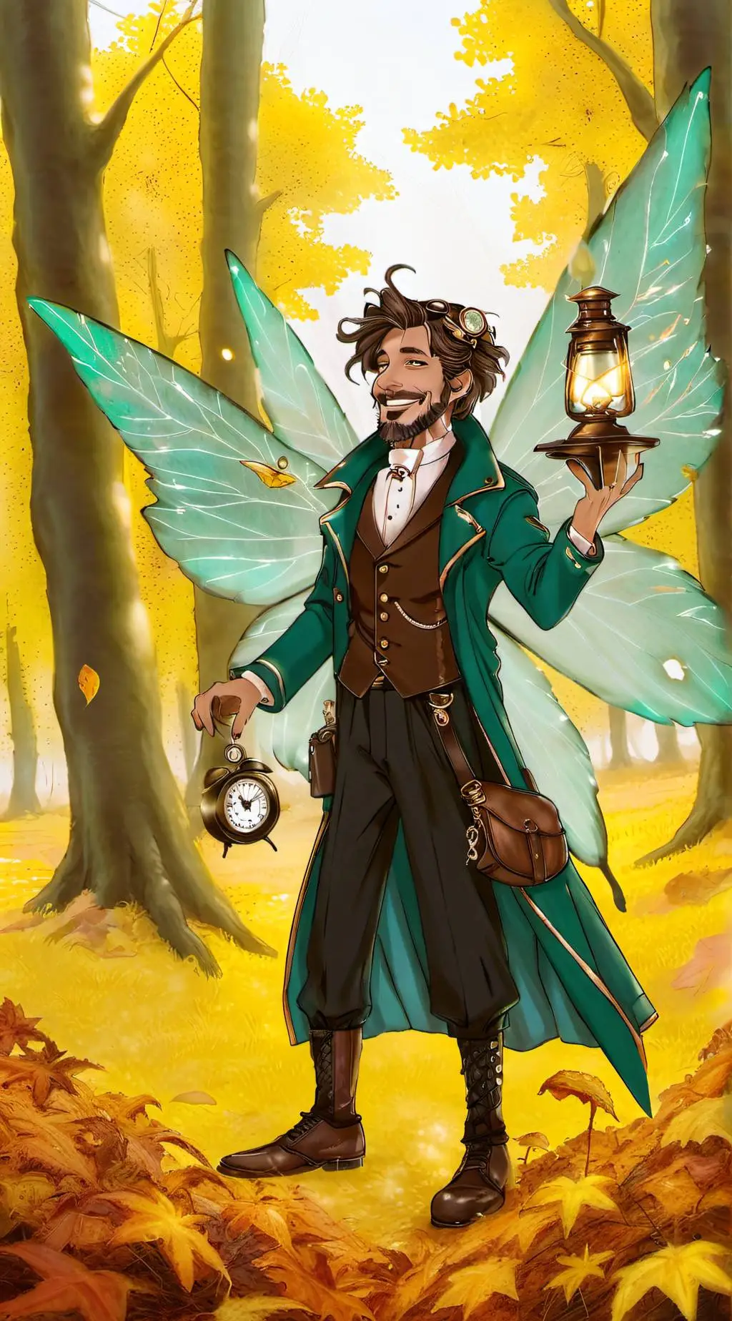 ai character: Prof. Copperbutton background