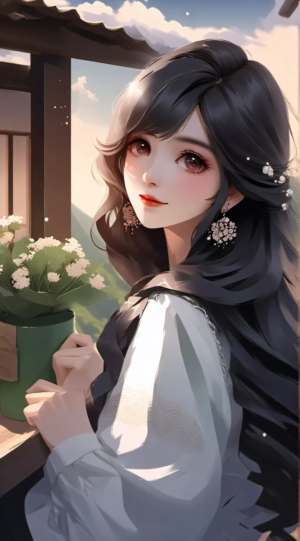 ai character: Smiling worms background