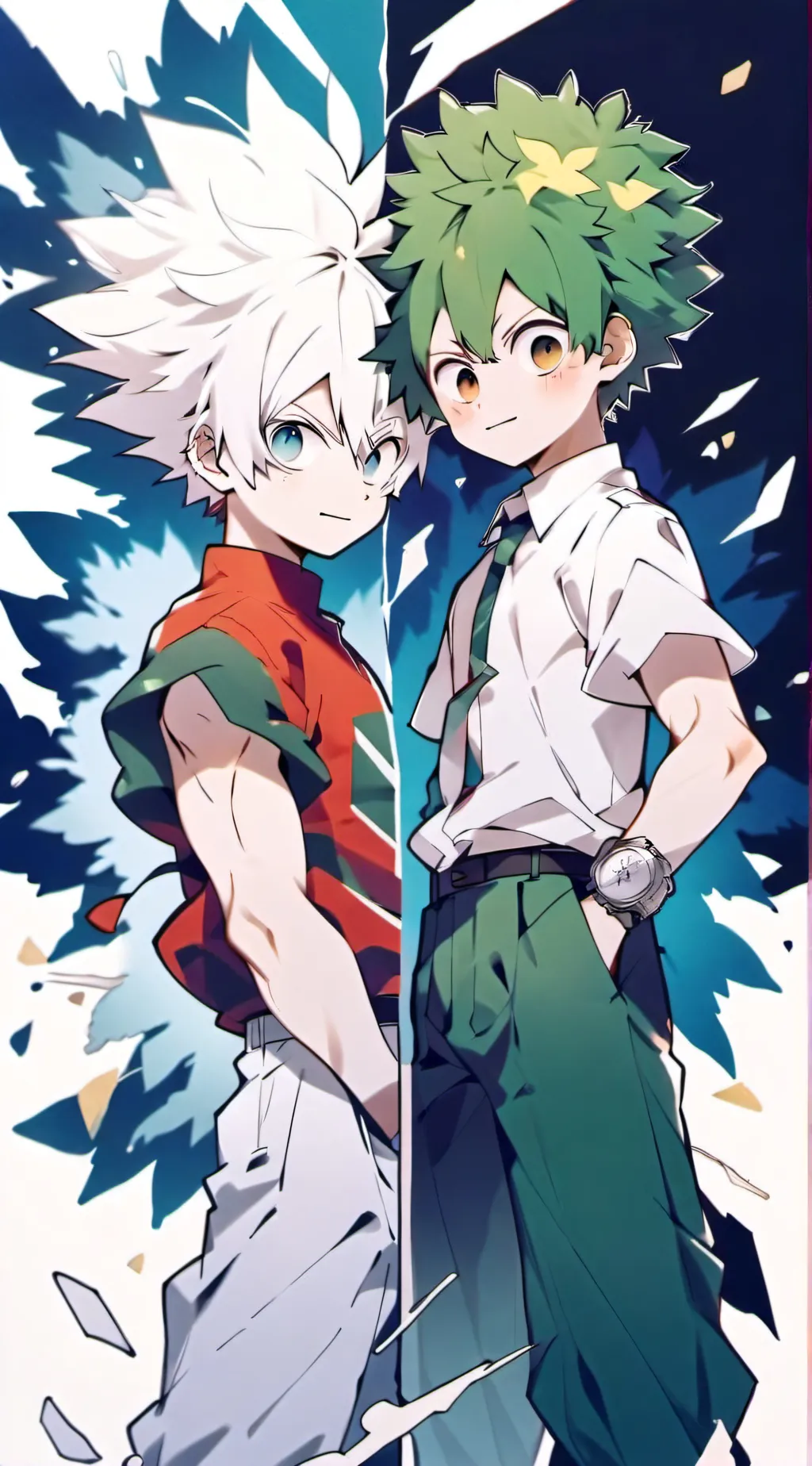 ai character: bakugo vs deku background