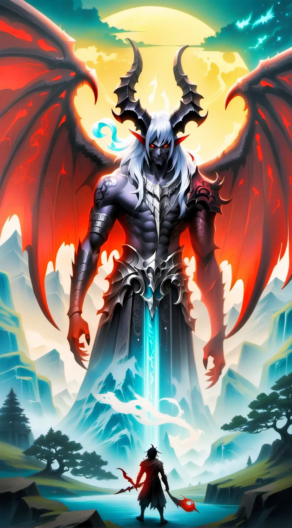 ai character: angel King  background